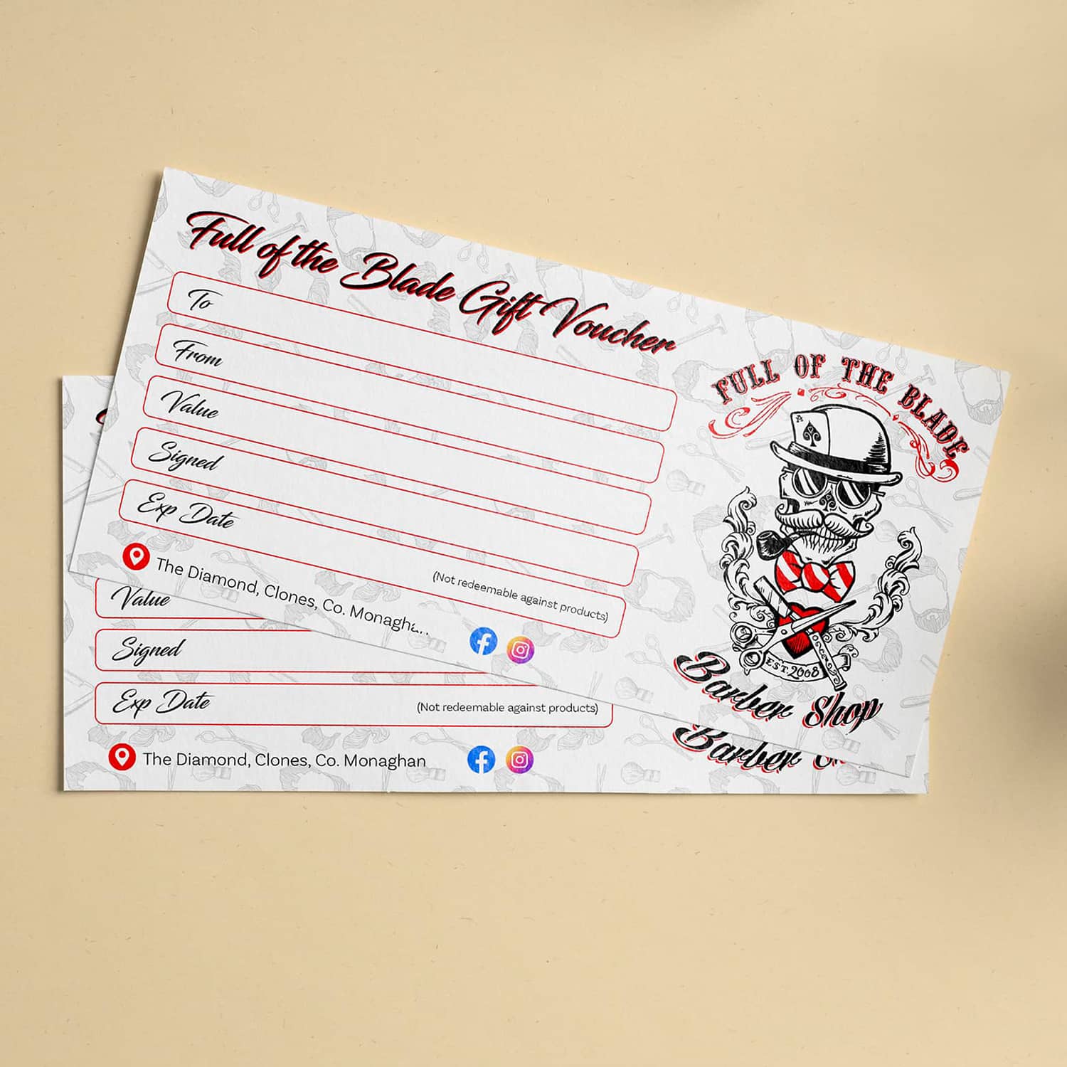 Gift Voucher printing service in County Monaghan, Ireland