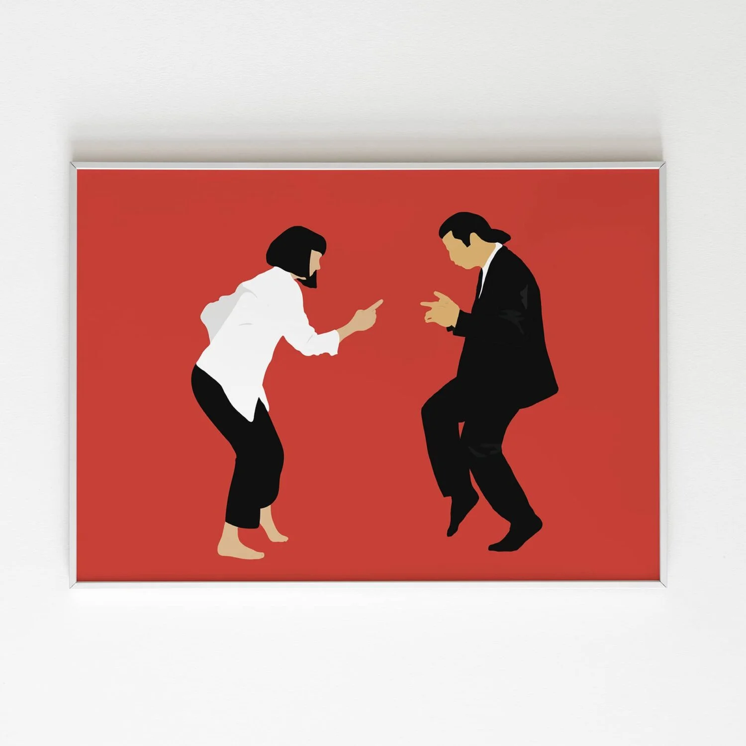 Pulp Fiction Art Print that features an illustration of the famous dance scene. Designed and Printed in County Monaghan, Ireland, by Design Gaff