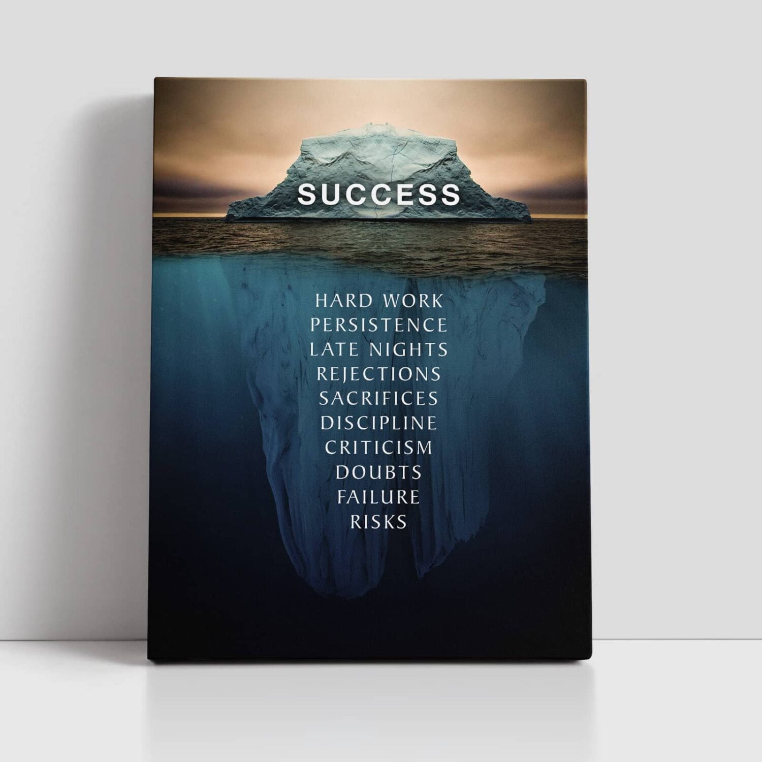 Success Iceberg Inspirational Wall Art, Printing in County Monaghan, Ireland by Design Gaff
