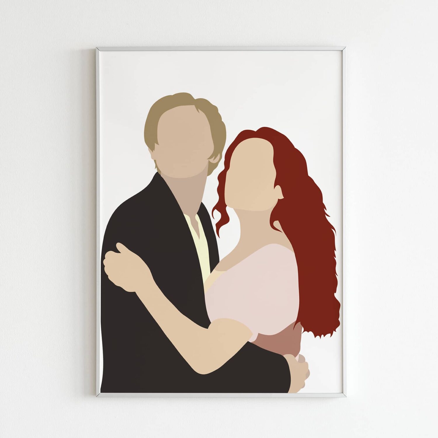 Minimalist Titanic Poster featuring illustrations of Jack and Rose