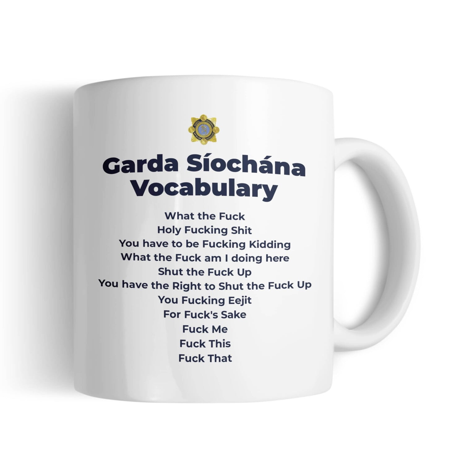 Garda Vocabulary Mug, Printing in County Monaghan, Ireland by Design Gaff