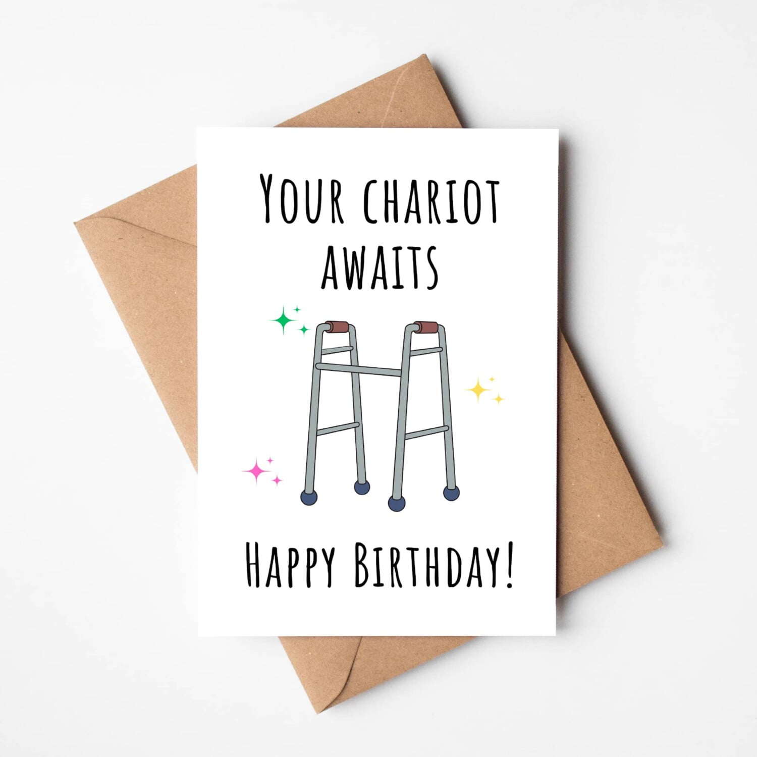 Your Chariot Awaits birthday card, Printing in County Monaghan, Ireland by Design Gaff