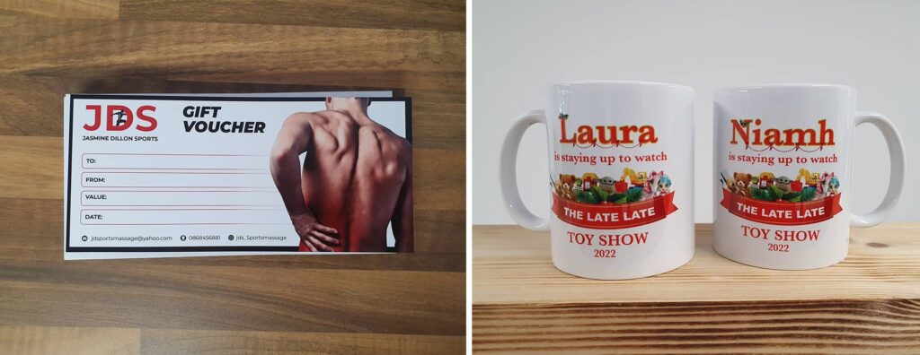 Gift Voucher Printing in County Monaghan, Mug Printing in County Monaghan, Ireland