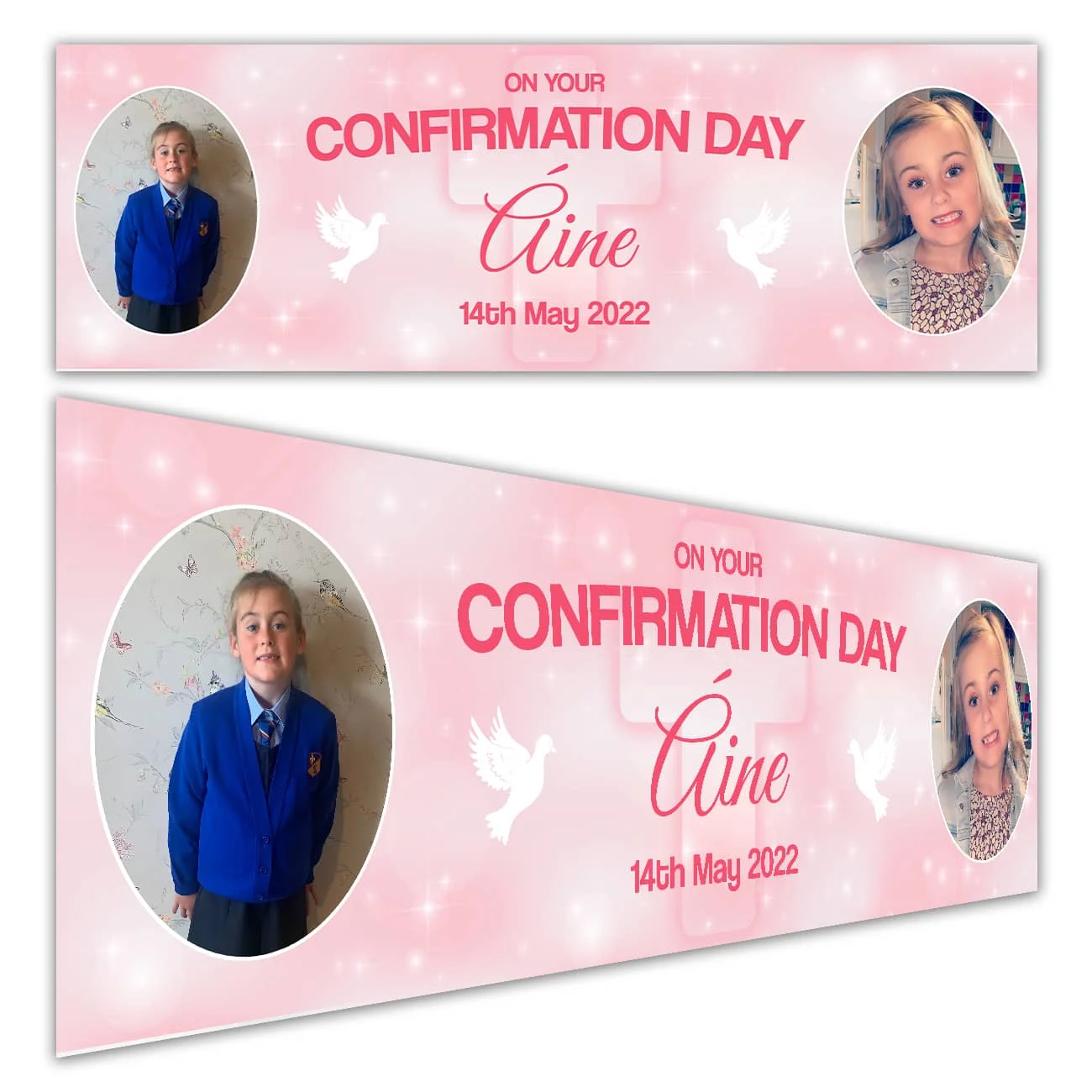Girls Confirmation Banner printed in Monaghan, Ireland