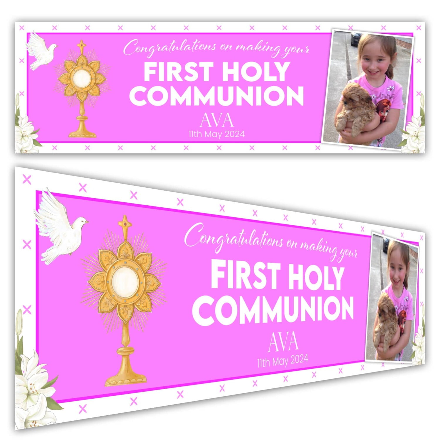 First Holy Communion Banners. Printed in County Monaghan, Ireland