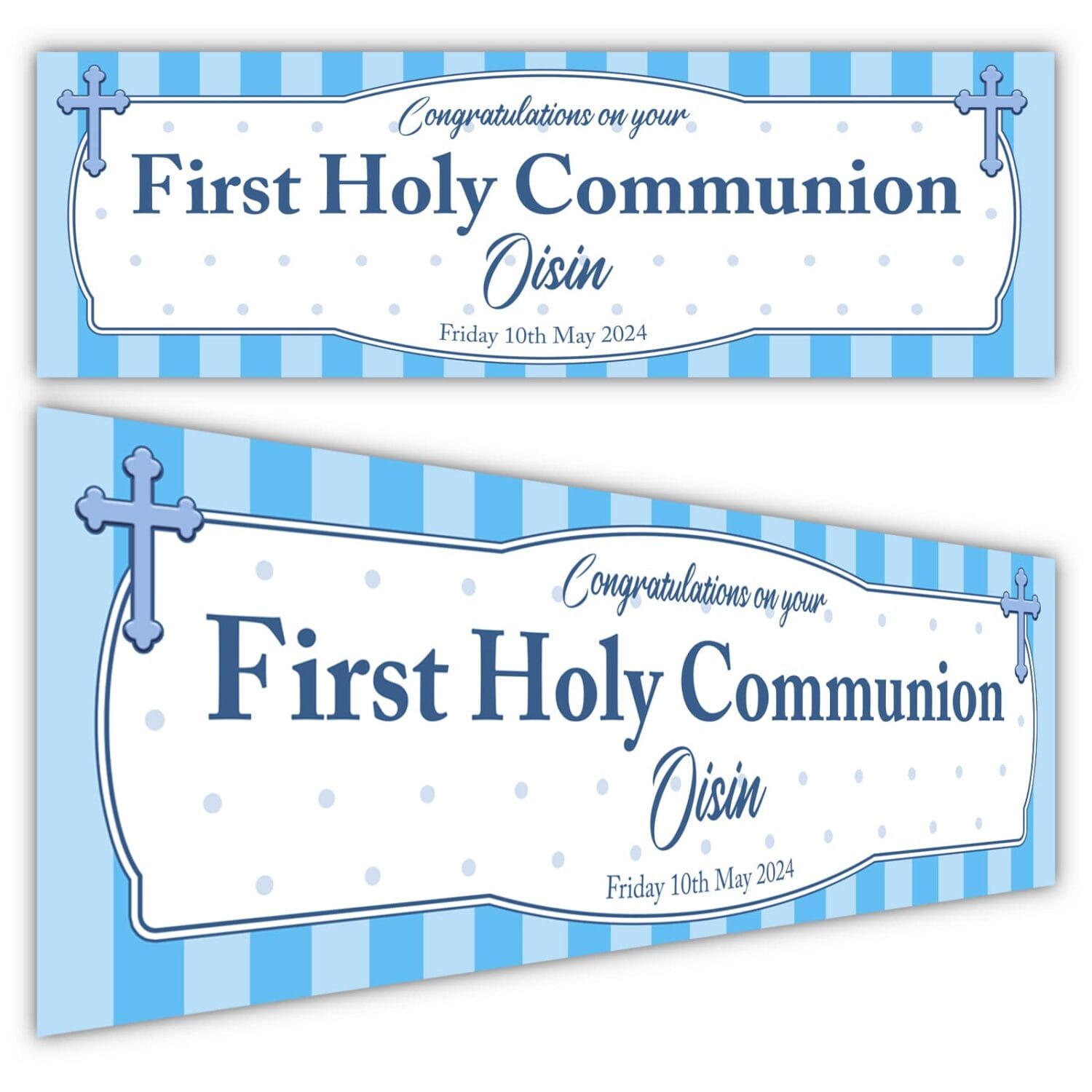 Blue Striped Communion Banner