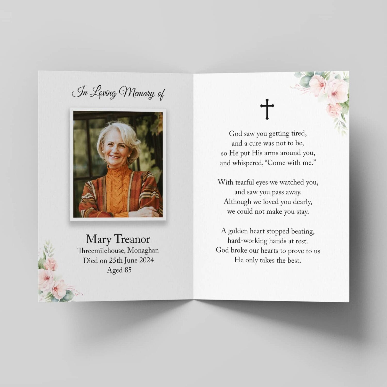 Cherry Blossom Memorial Card - Image 3