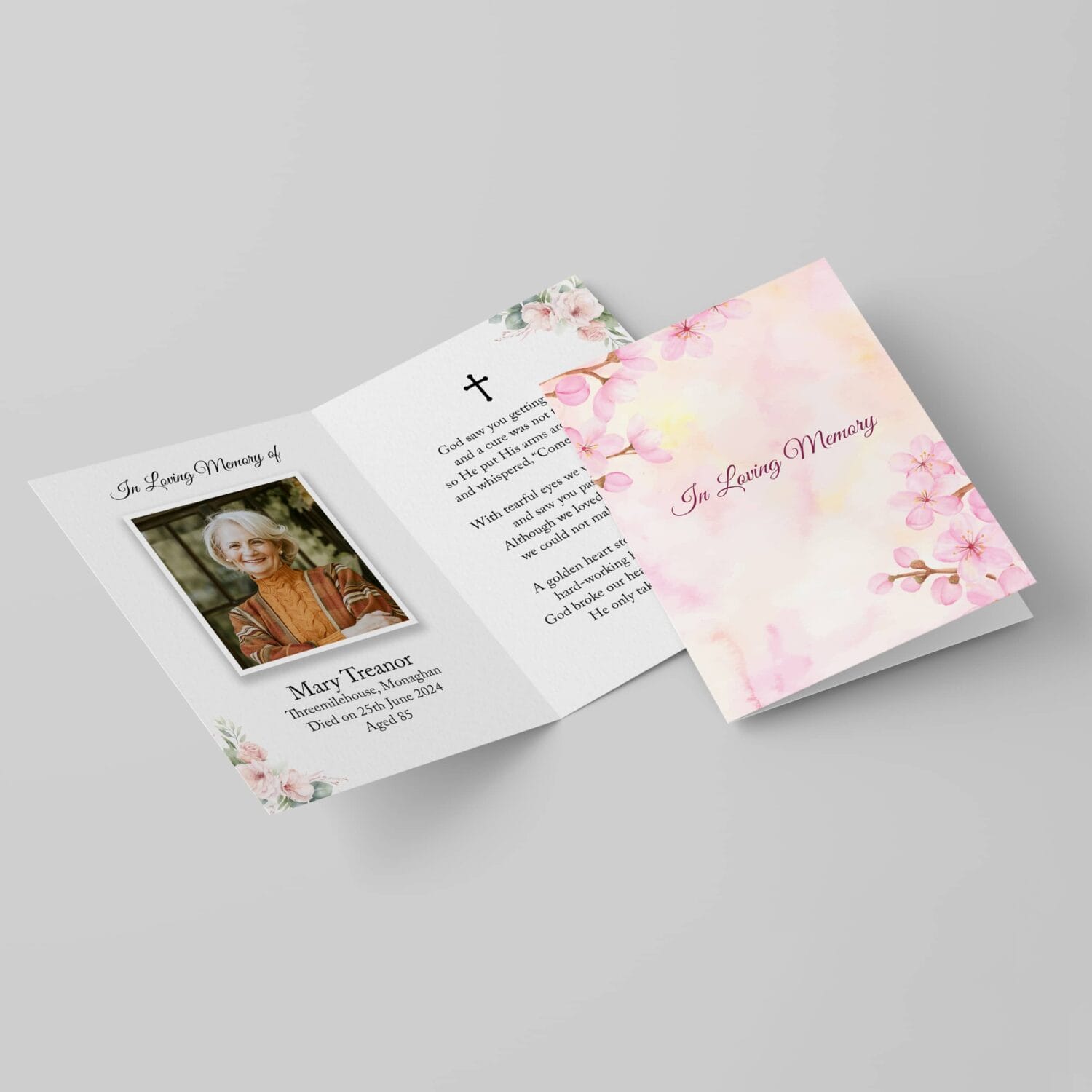 Cherry Blossom Memorial Card - Image 2