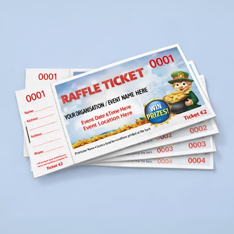 Raffle Tickets printed by Design Gaff, County Monaghan, Ireland