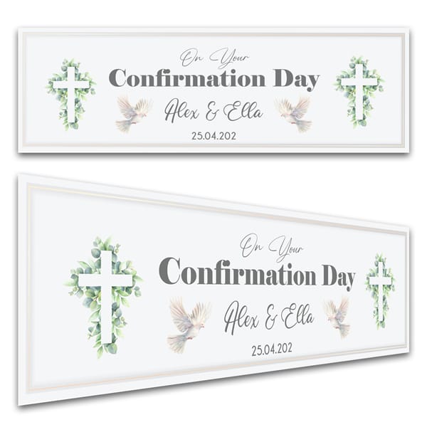 Confirmation Day Banner, printed by DEsign Gaff, Co. Monaghan, Rep of Ireland