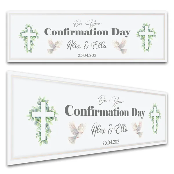 Confirmation Day Banner, printed by DEsign Gaff, Co. Monaghan, Rep of Ireland